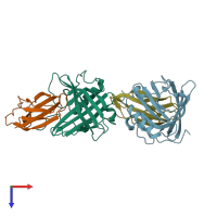 PDB entry 5n48 coloured by chain, top view.