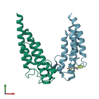 PDB entry 5n49 coloured by chain, front view.