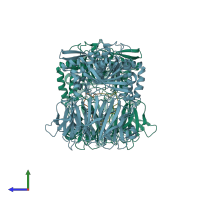 PDB entry 5n4b coloured by chain, side view.