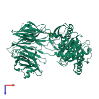 PDB entry 5n4f coloured by chain, top view.
