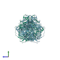 PDB entry 5n4l coloured by chain, side view.