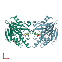 PDB entry 5n4s coloured by chain, front view.