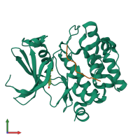 PDB entry 5n4z coloured by chain, front view.