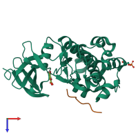 PDB entry 5n51 coloured by chain, top view.