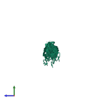 PDB entry 5n5a coloured by chain, ensemble of 20 models, side view.