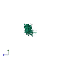 PDB entry 5n5b coloured by chain, ensemble of 20 models, side view.