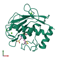 PDB entry 5n5j coloured by chain, front view.