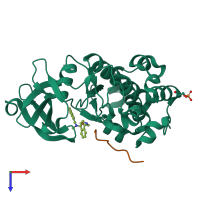 PDB entry 5n5m coloured by chain, top view.