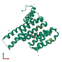 PDB entry 5n5r coloured by chain, front view.