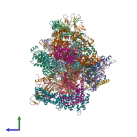 PDB entry 5n61 coloured by chain, side view.