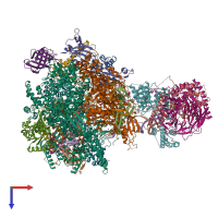 PDB entry 5n61 coloured by chain, top view.