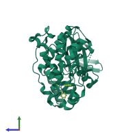 PDB entry 5n63 coloured by chain, side view.