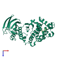 PDB entry 5n63 coloured by chain, top view.