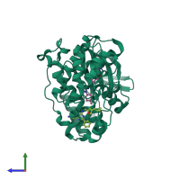 PDB entry 5n66 coloured by chain, side view.