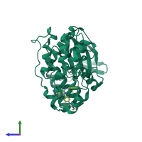 PDB entry 5n67 coloured by chain, side view.