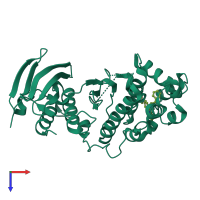 PDB entry 5n68 coloured by chain, top view.