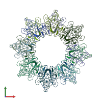 PDB entry 5n6w coloured by chain, front view.