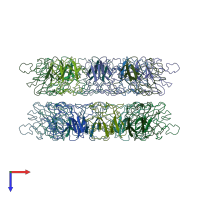 PDB entry 5n6w coloured by chain, top view.