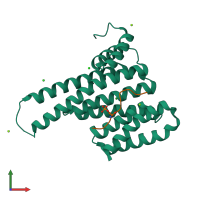 PDB entry 5n75 coloured by chain, front view.