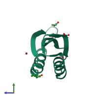 PDB entry 5n7l coloured by chain, side view.