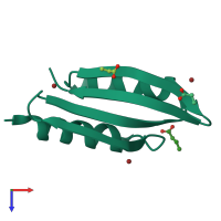 PDB entry 5n7l coloured by chain, top view.