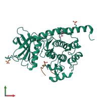 PDB entry 5n7p coloured by chain, front view.