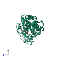 PDB entry 5n80 coloured by chain, side view.