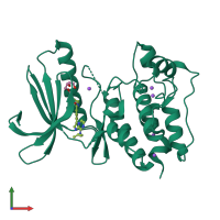 PDB entry 5n84 coloured by chain, front view.