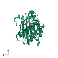 PDB entry 5n84 coloured by chain, side view.