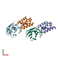 PDB entry 5n88 coloured by chain, front view.