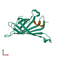 PDB 5n8t coloured by chain and viewed from the front.