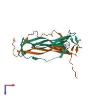 PDB entry 5n92 coloured by chain, top view.