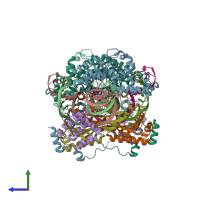 PDB entry 5n9g coloured by chain, side view.