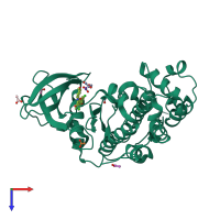 PDB entry 5n9k coloured by chain, top view.