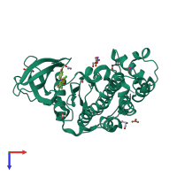 PDB entry 5n9n coloured by chain, top view.
