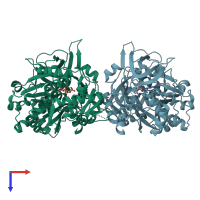 PDB entry 5n9x coloured by chain, top view.