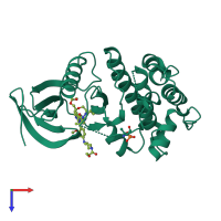 PDB entry 5na0 coloured by chain, top view.