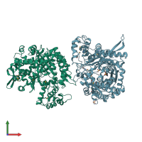 PDB entry 5na8 coloured by chain, front view.
