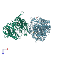 PDB entry 5na8 coloured by chain, top view.