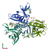 PDB entry 5naj coloured by chain, front view.