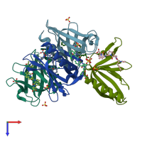 PDB entry 5naj coloured by chain, top view.