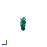 PDB entry 5nao coloured by chain, ensemble of 10 models, side view.