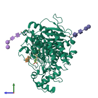 PDB entry 5nap coloured by chain, side view.