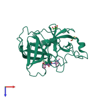 PDB entry 5nat coloured by chain, top view.