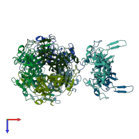 PDB entry 5nb0 coloured by chain, top view.
