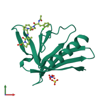 PDB entry 5nbf coloured by chain, front view.