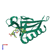 PDB entry 5nbf coloured by chain, top view.