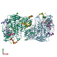 PDB entry 5nbs coloured by chain, front view.