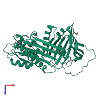 PDB entry 5nbu coloured by chain, top view.
