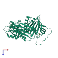 PDB entry 5nbv coloured by chain, top view.